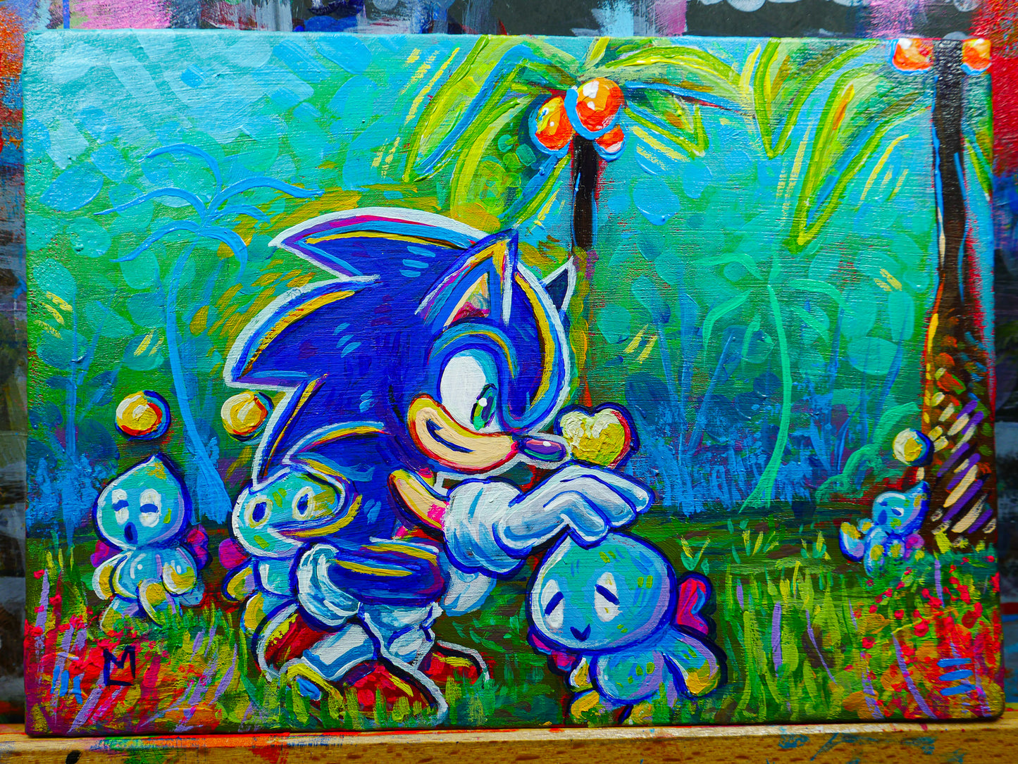 5x7 inch Don't Worry, Buddy Original Acrylic Painting