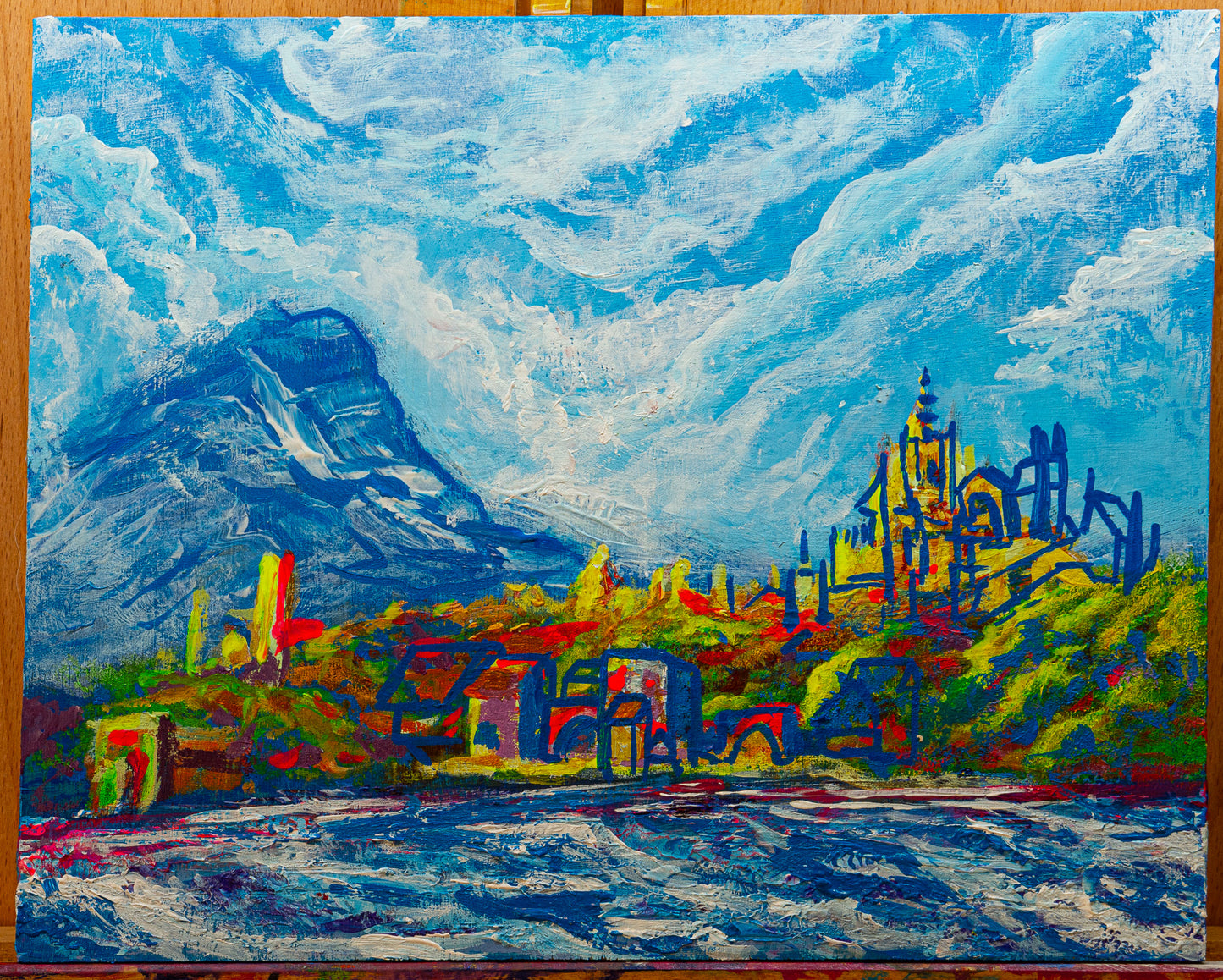 8x10 Bloon & Wine Toussaint Inspired Landscape Study Original Acrylic Painting
