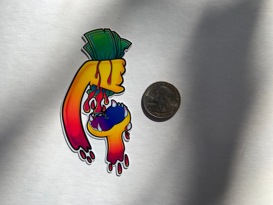 Money Hungry - Grunge Waterproof Vinyl Sticker