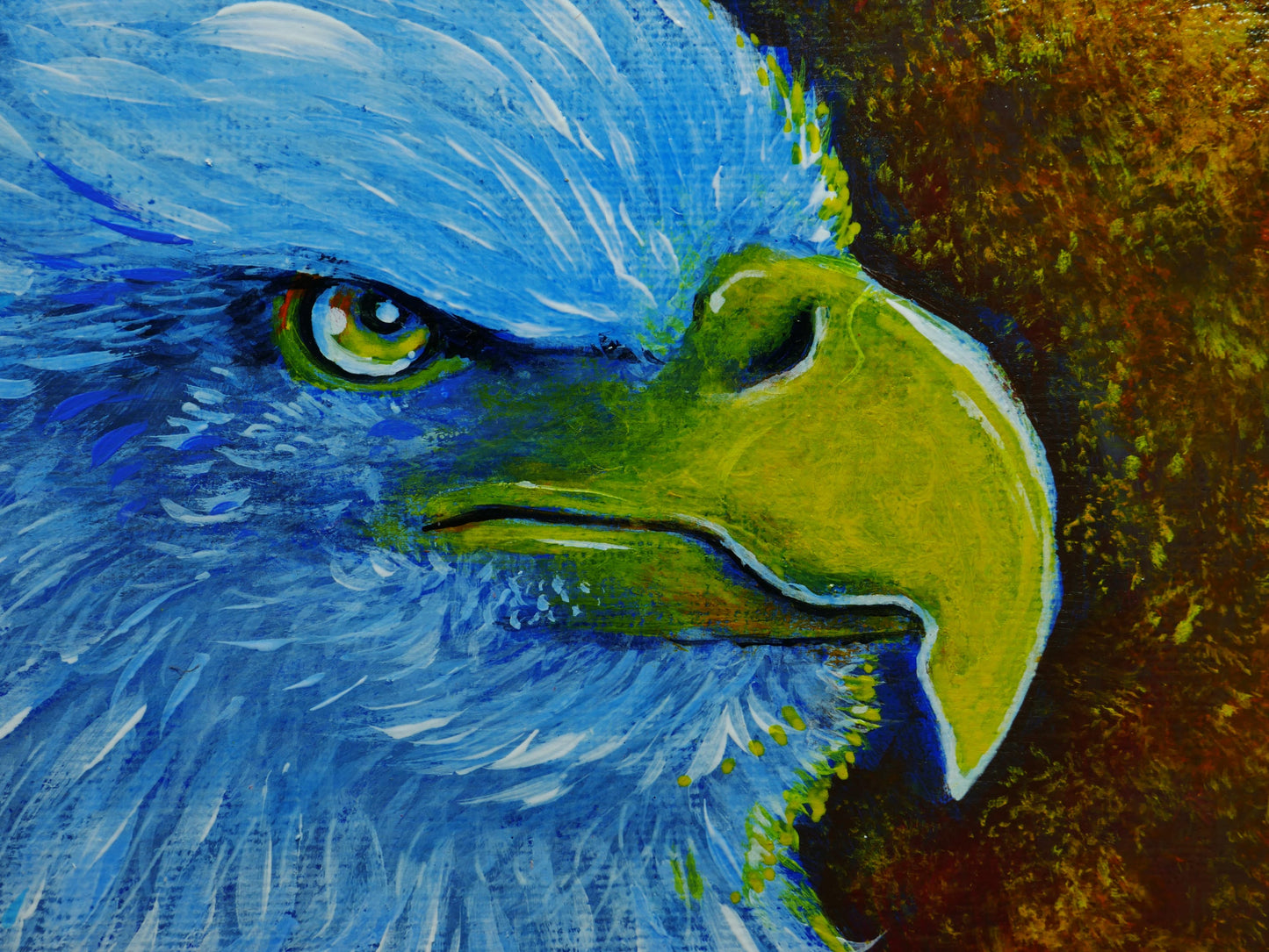 Proud Gaze: 5x7 Inch Original Acrylic Bald Eagle Painting, American Eagle Art, Apartment Wall Decor