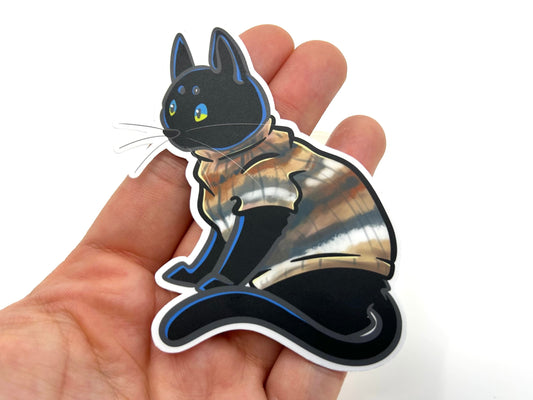 Black Cat in a Sweater Cute Sticker
