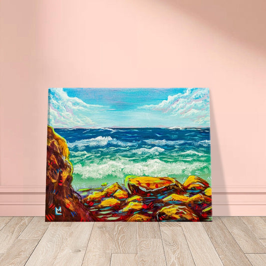 Summer Bliss: Cape Cod Beach Wall Art - Acrylic Landscape Painting, Canvas Print, Coastal Decor