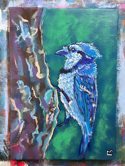 5x7 inch Bluejay Original Painting [Reserved]