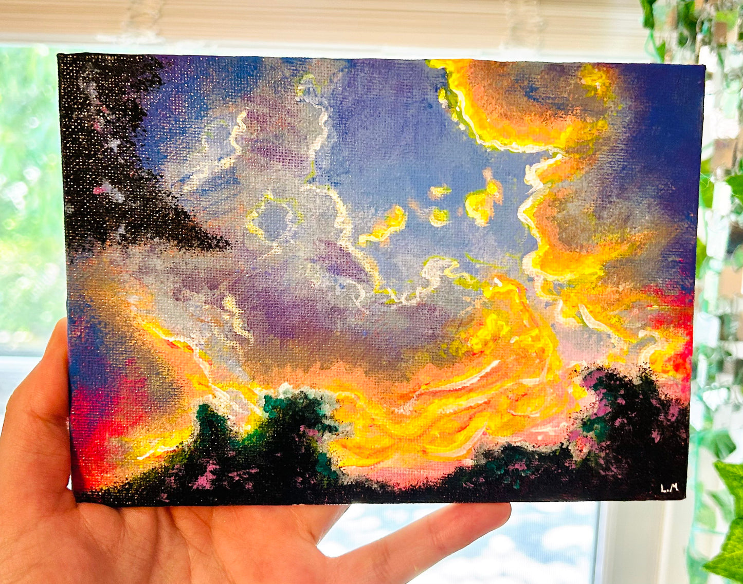 5" x 7" Original Sunset Study Painting #2