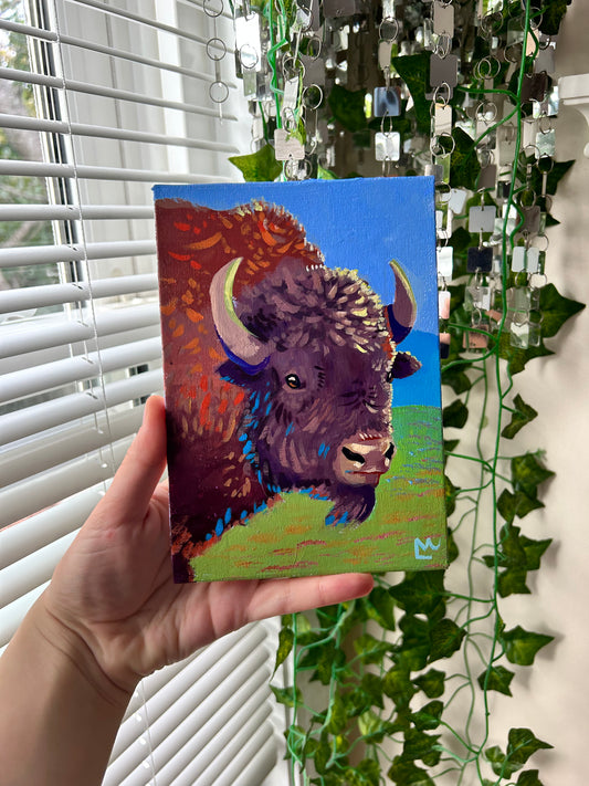 American Bison Acrylic Painting