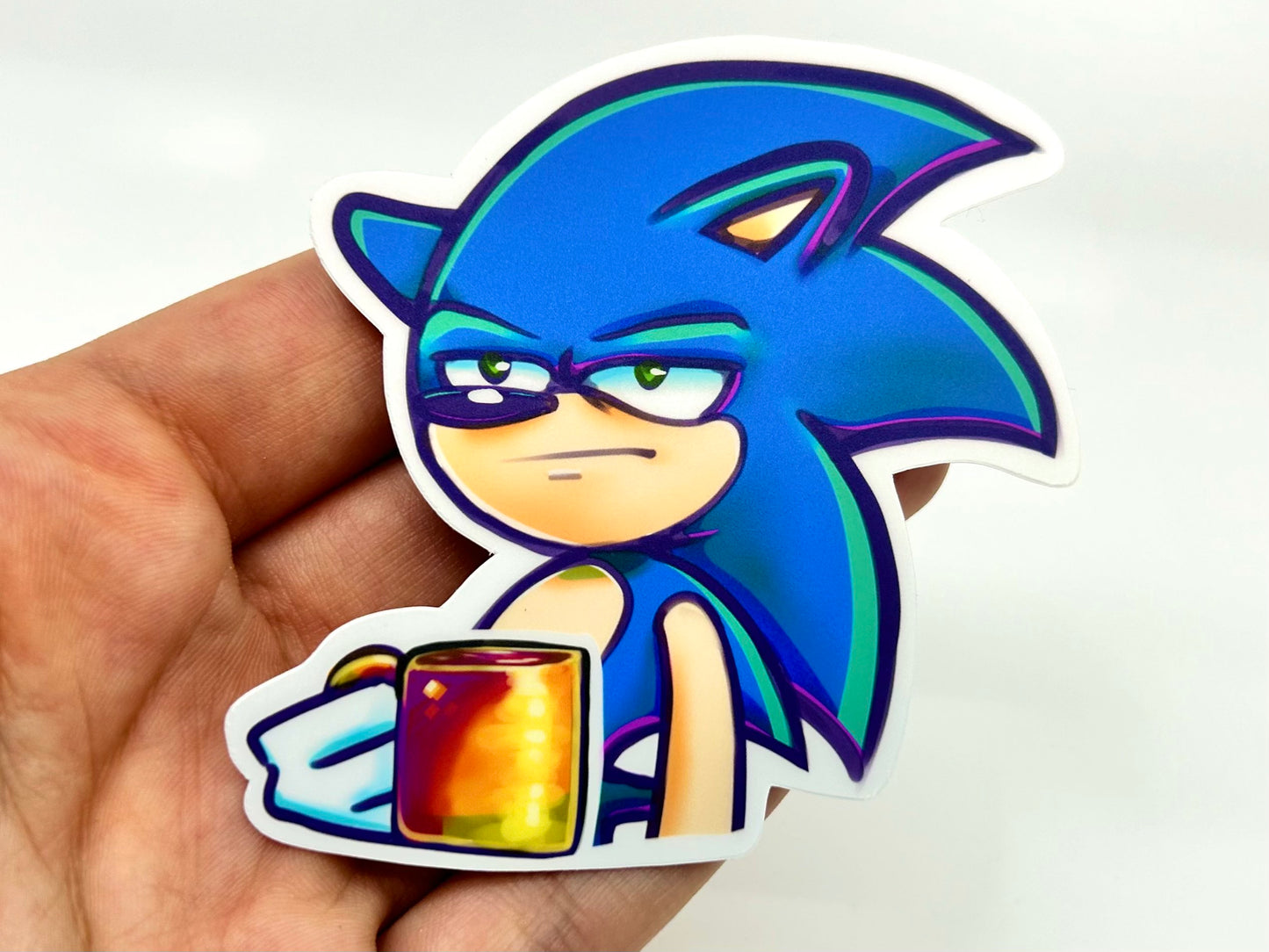 Sonic needs a Coffee - Vinyl Sticker