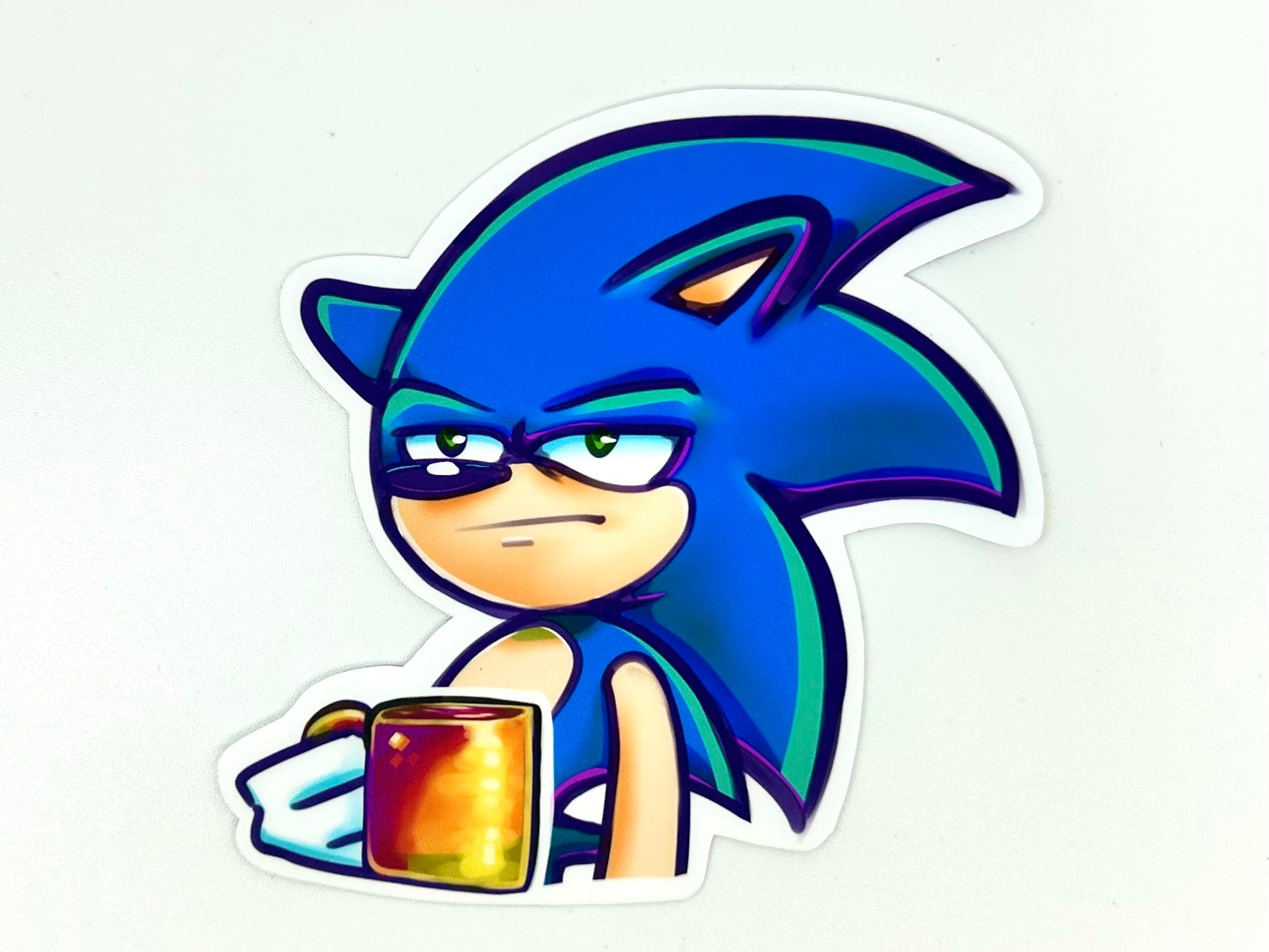Sonic needs a Coffee - Vinyl Sticker