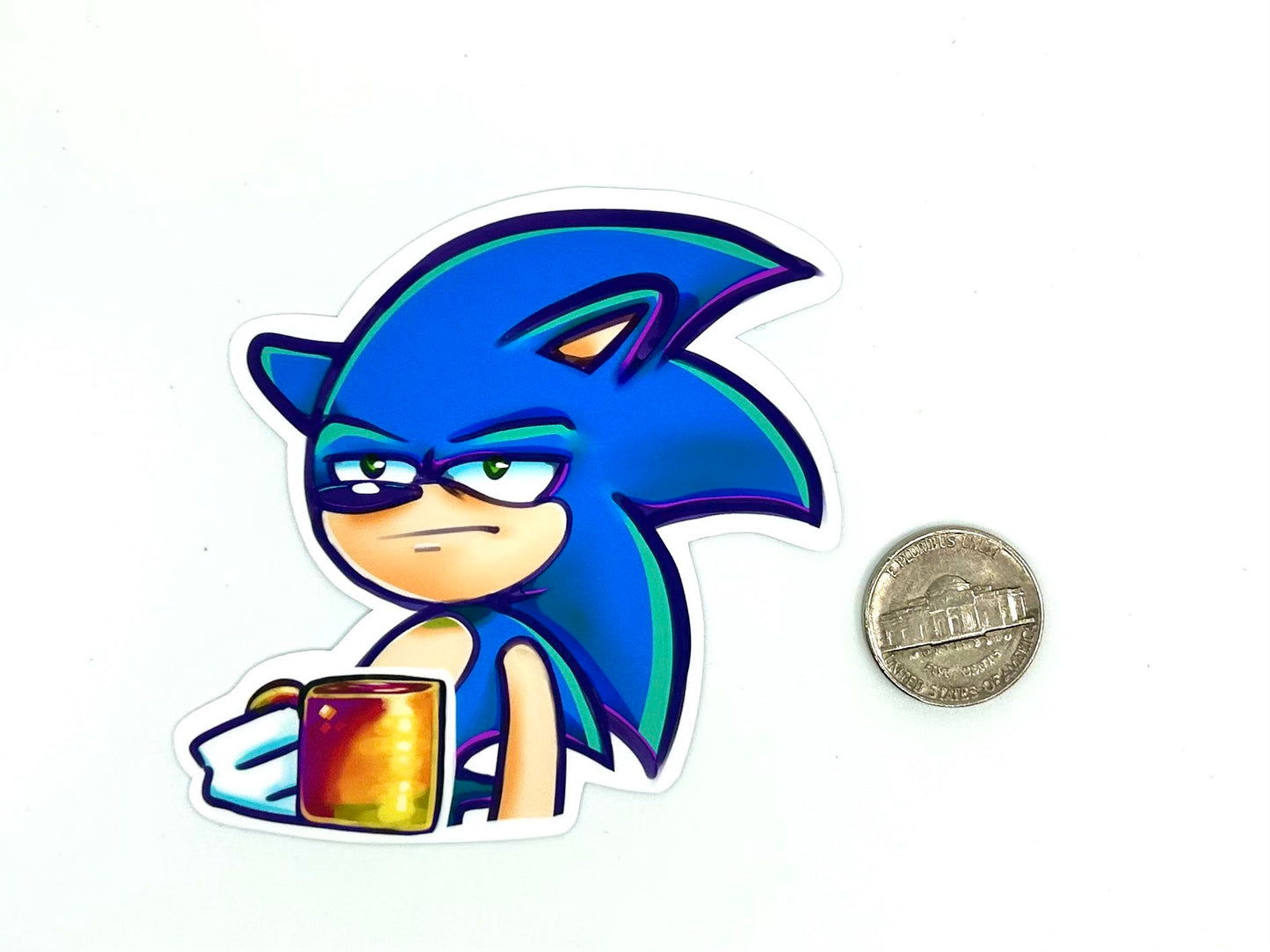 Sonic needs a Coffee - Vinyl Sticker