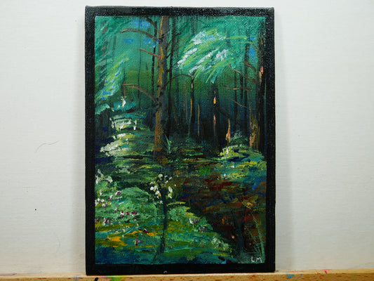 5x7 inch Forest Walkway Original Acrylic Painting