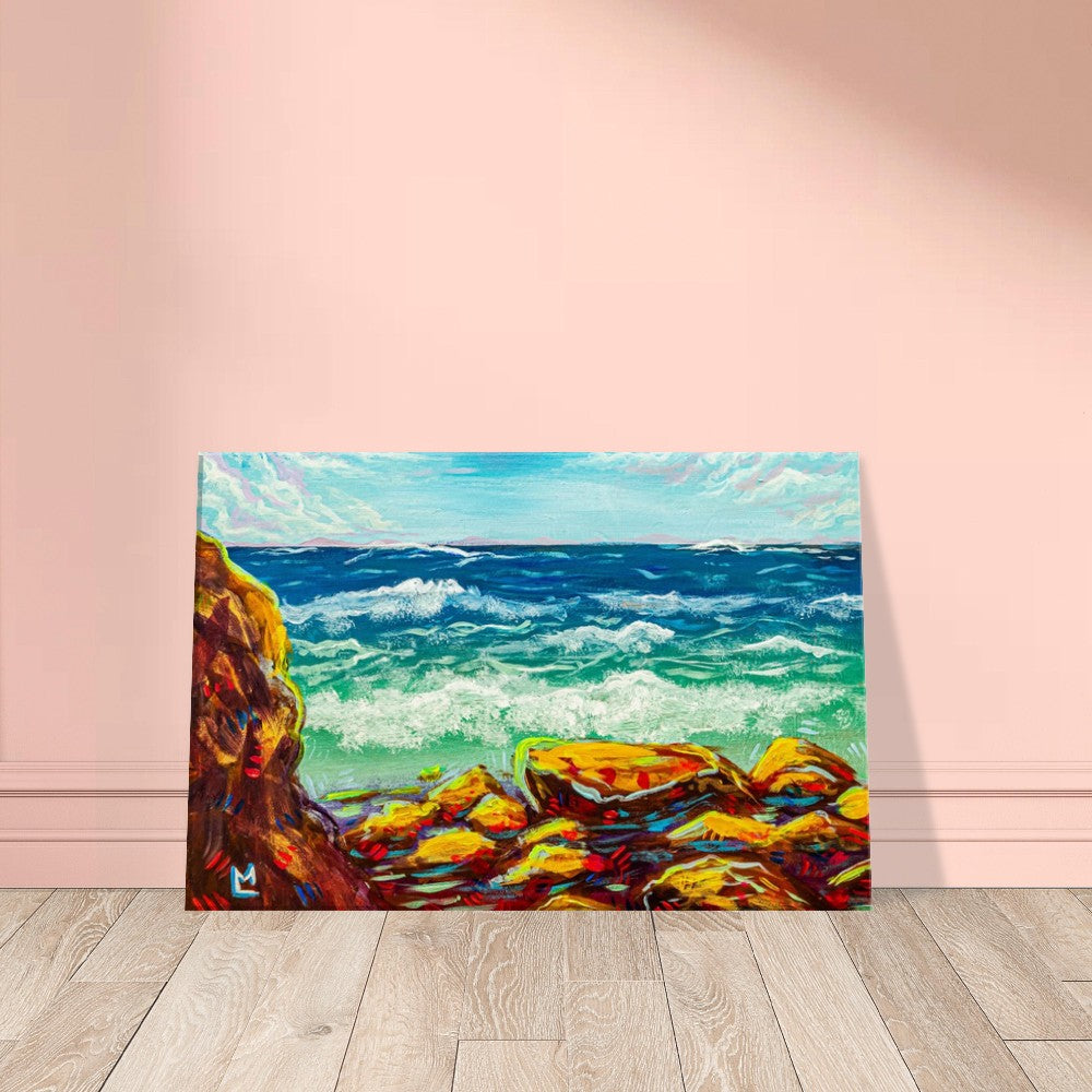 Summer Bliss: Cape Cod Beach Wall Art - Acrylic Landscape Painting, Canvas Print, Coastal Decor