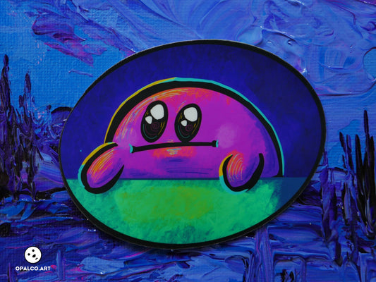 Cursed Kirby Reaction Image Funny Meme Vinyl Sticker