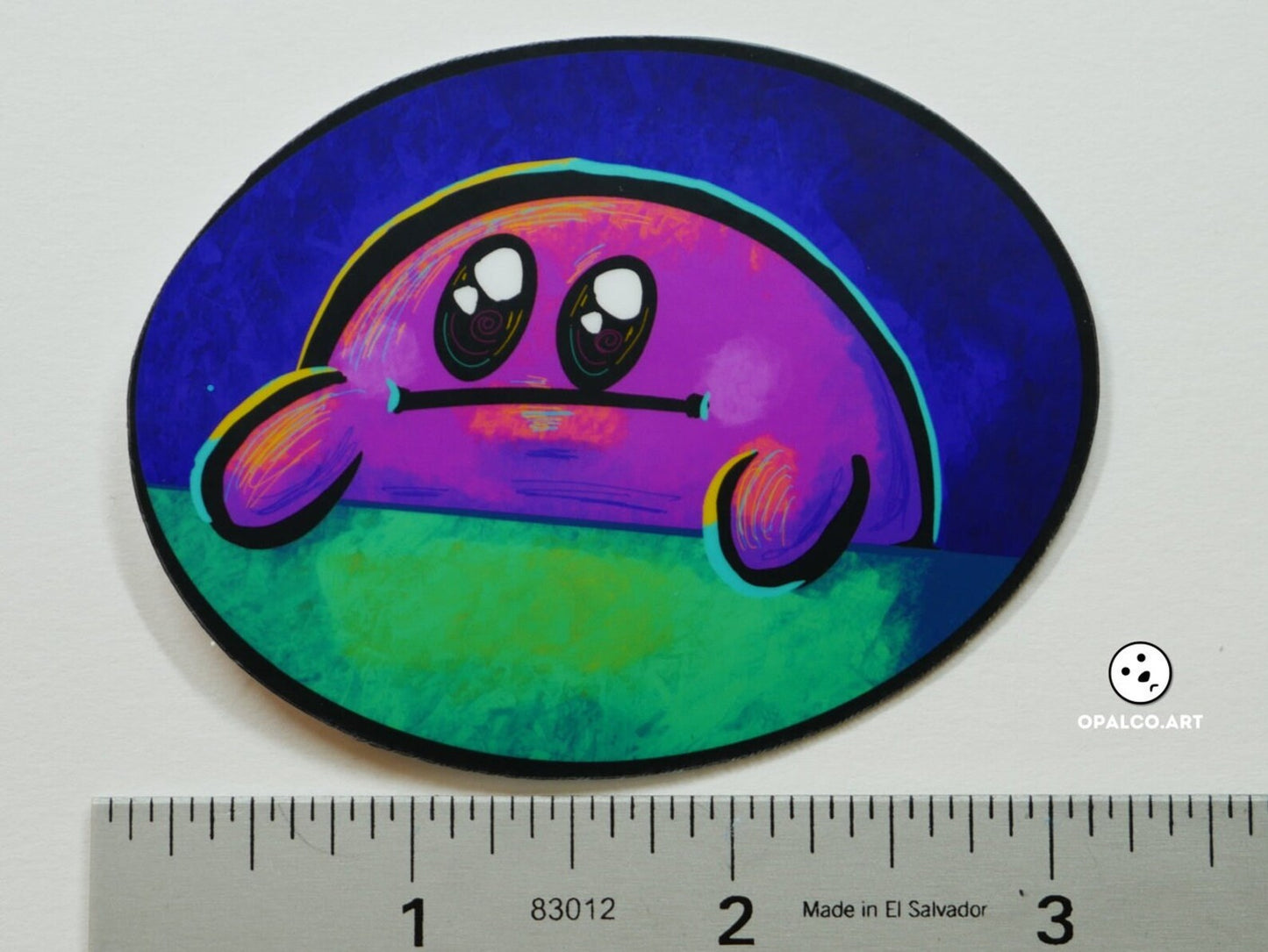 Cursed Kirby Reaction Image Funny Meme Vinyl Sticker