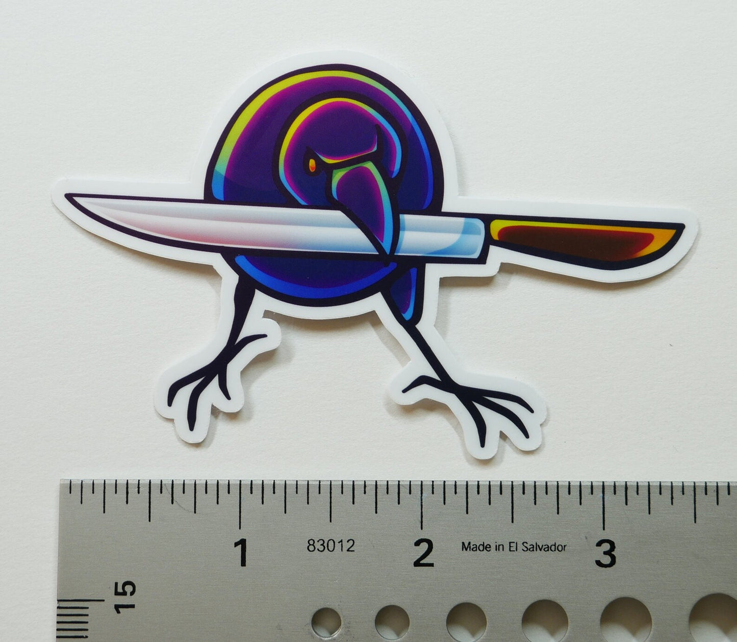 3.75 inch Crow with a Knife - Vinyl Meme Sticker