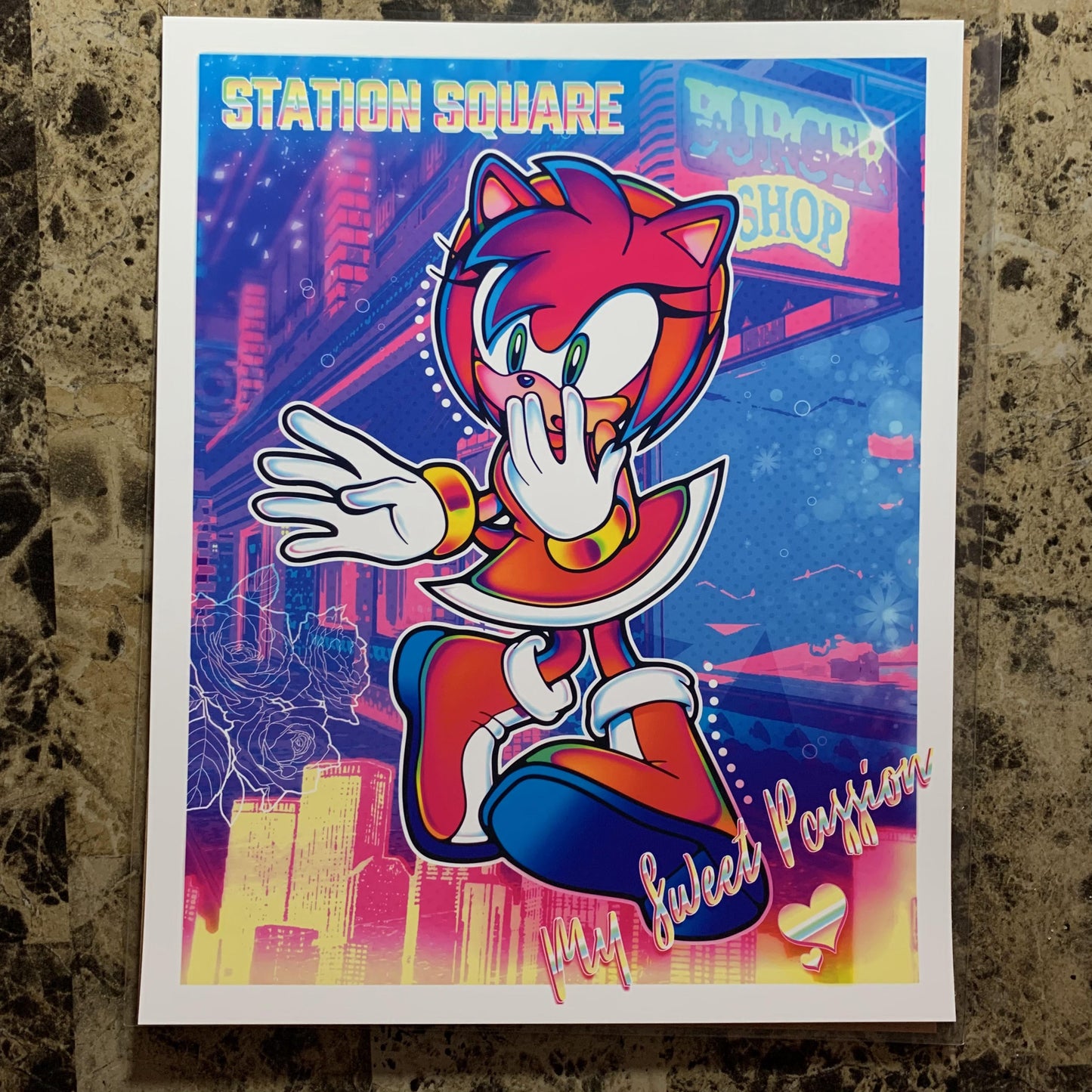 8" x 10" Station Square - Vaporwave Amy Adventure Art Print
