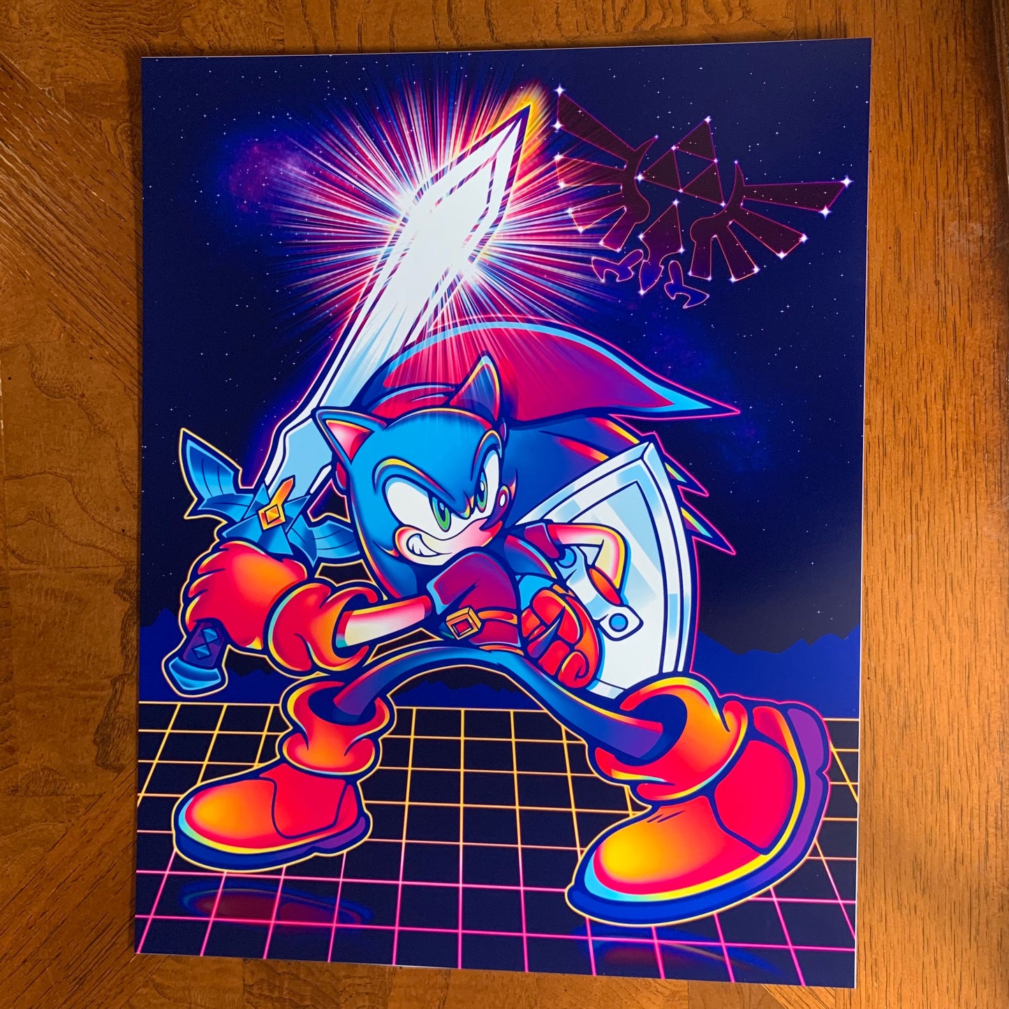 11" x 14" Sonic in Hyrule - Vaporwave Art Print