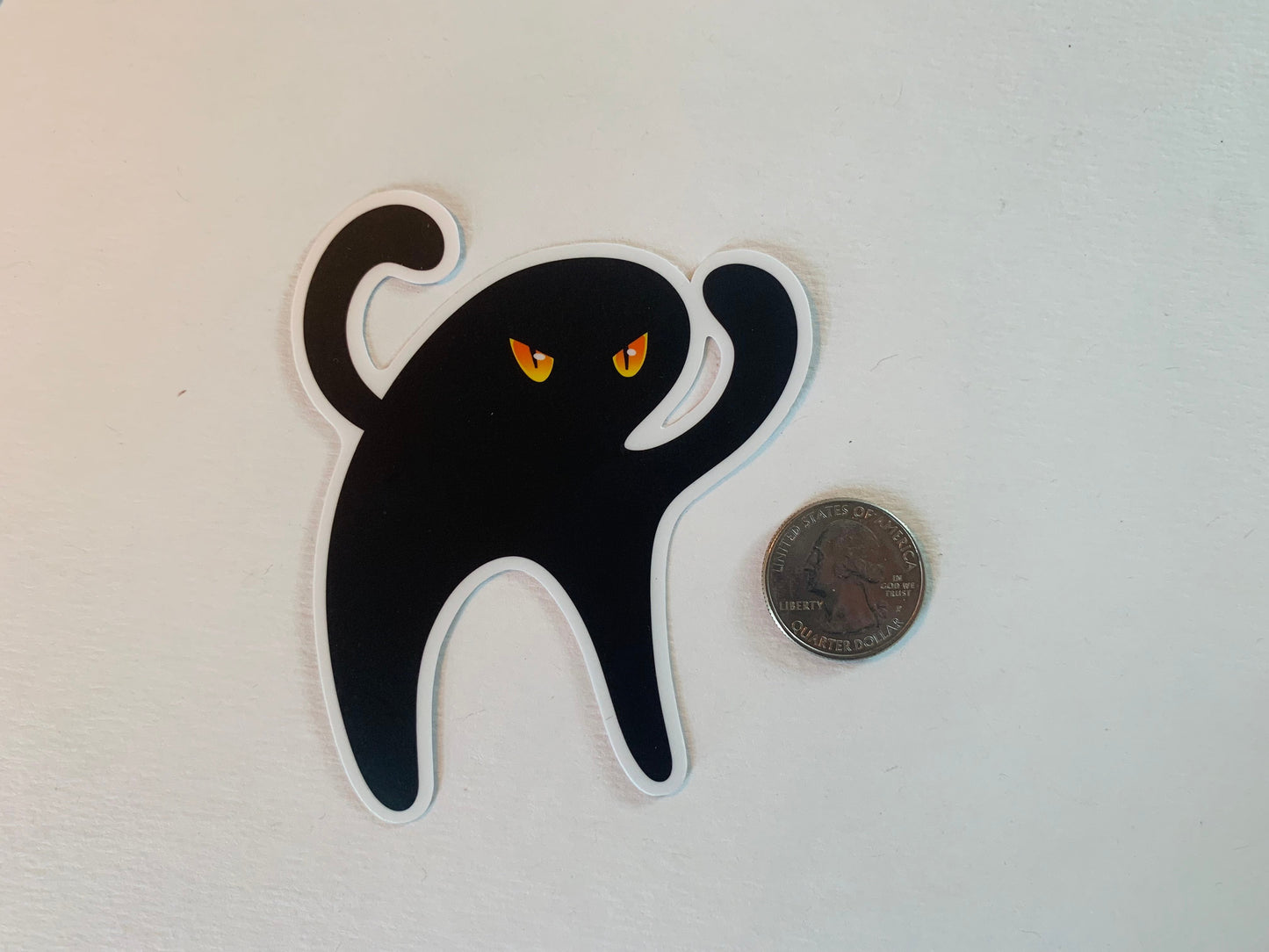 4" Cursed Black Cat Vinyl Sticker