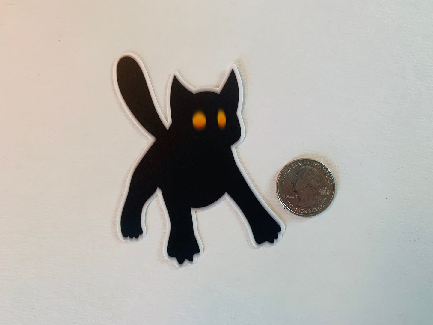 4" Blurry Black Cat Vinyl Sticker