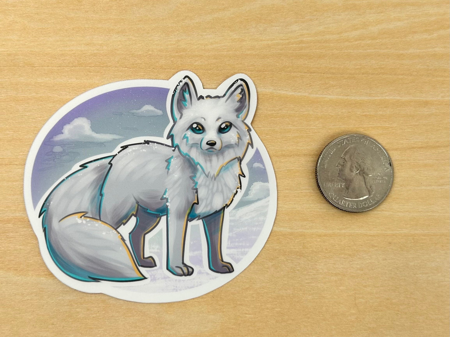 Arctic Fox Cute Wildlife Vinyl Sticker