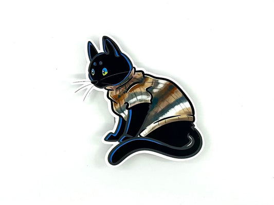 Black Cat in a Sweater Cute Sticker