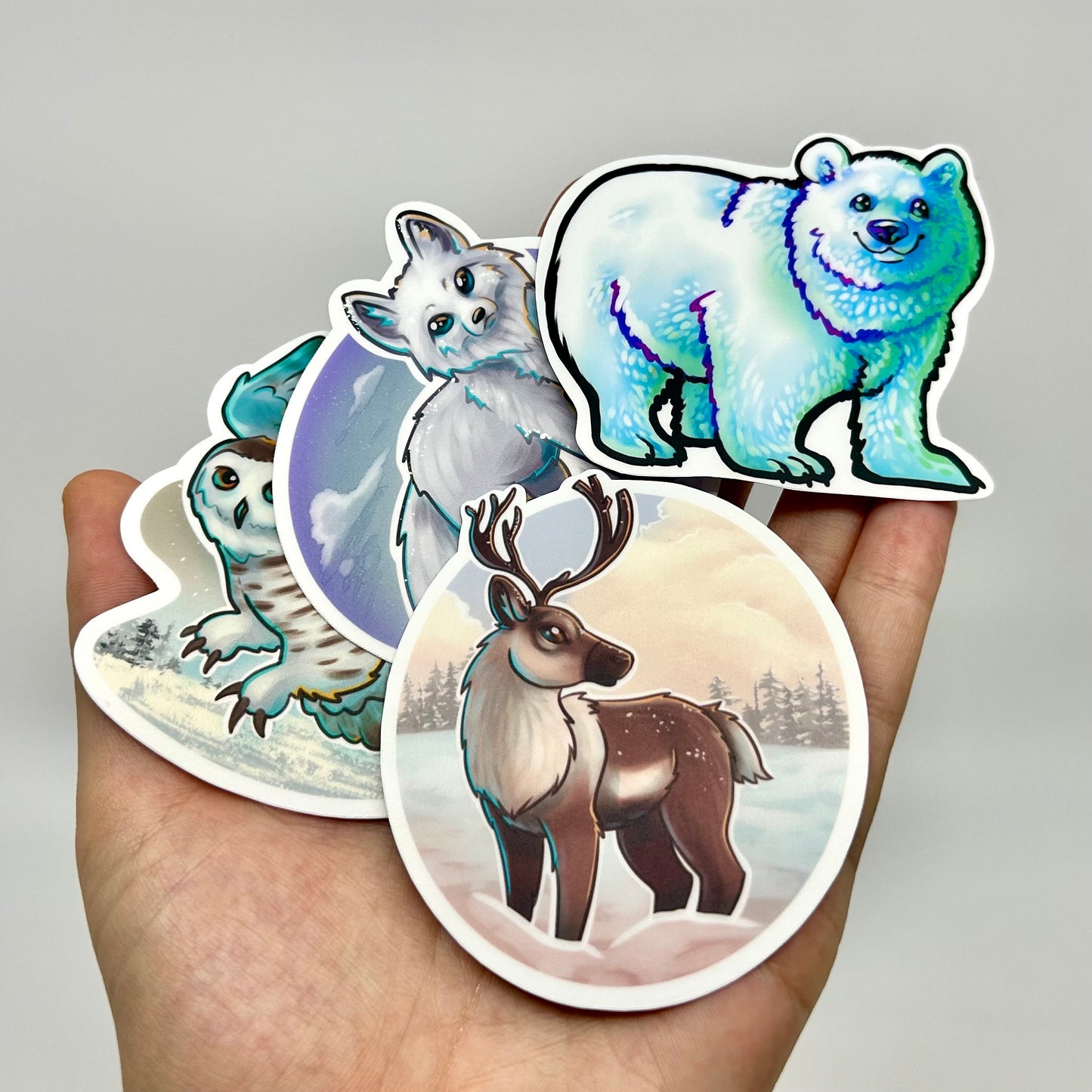 Tundra Wildlife Sticker Pack | Snowy Owl, Polar Bear, Arctic Fox, Caribou  | Perfect Gift for Animal & Wildlife Lovers