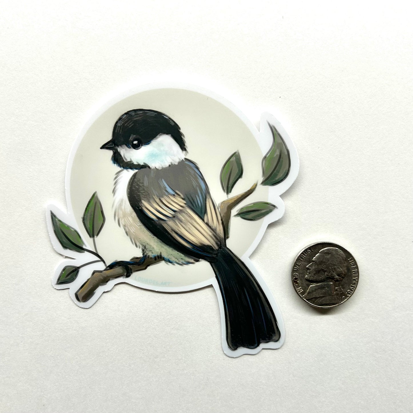 Cute Northeastern Chickadee Vinyl Sticker - Perfect for Ornithologists, Birdwatchers, and Sticker Collectors