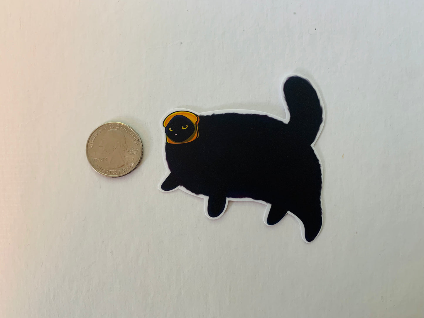 Cat with Bread on its Head Sticker